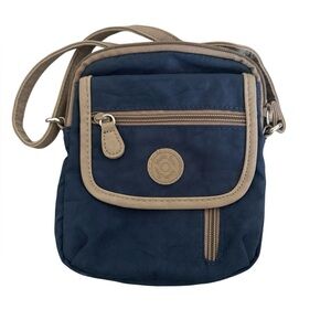 Multi Sac brand blue nylon crossbody messenger handbag
